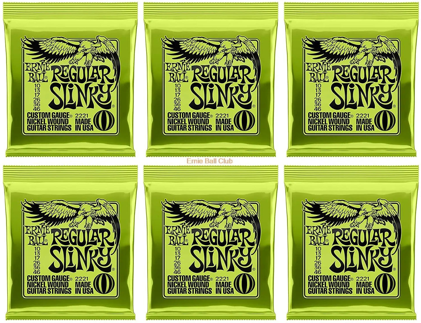 6 Packs/Set Ernie-Ball Nickel Electric Guitar Strings 2215 2220 2221 2222 2223 2225 Cobalt Slinky 2721 2723 2727 Free Shipping - Ampere Galaxy
