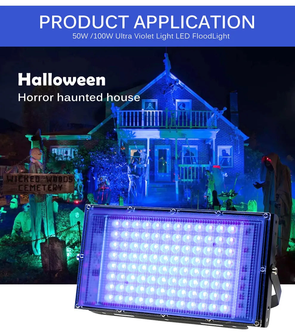 ALIEN 50W-100W LED UV Stage Blacklight/Ultraviolet flood light - Ampere Galaxy