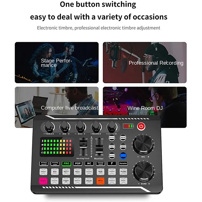 Ultimate Sound Bliss: Live Mixer with DJ Effects, Voice Changer, and Bluetooth for YouTube Streaming!