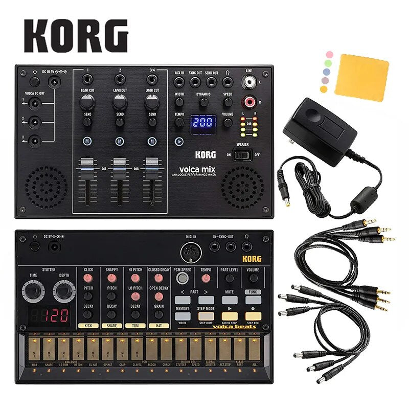 Korg Volca Beats Analogue Drum Machine Bundle with Volca Mix - Ampere Galaxy