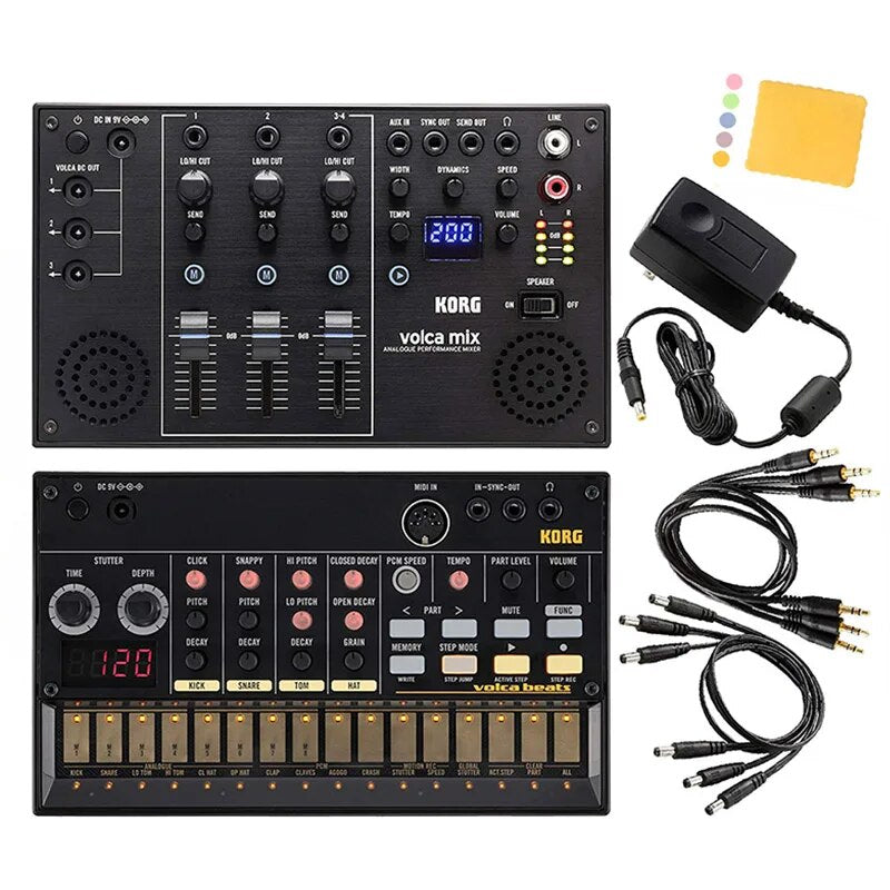 Korg Volca Beats Analogue Drum Machine Bundle with Volca Mix - Ampere Galaxy