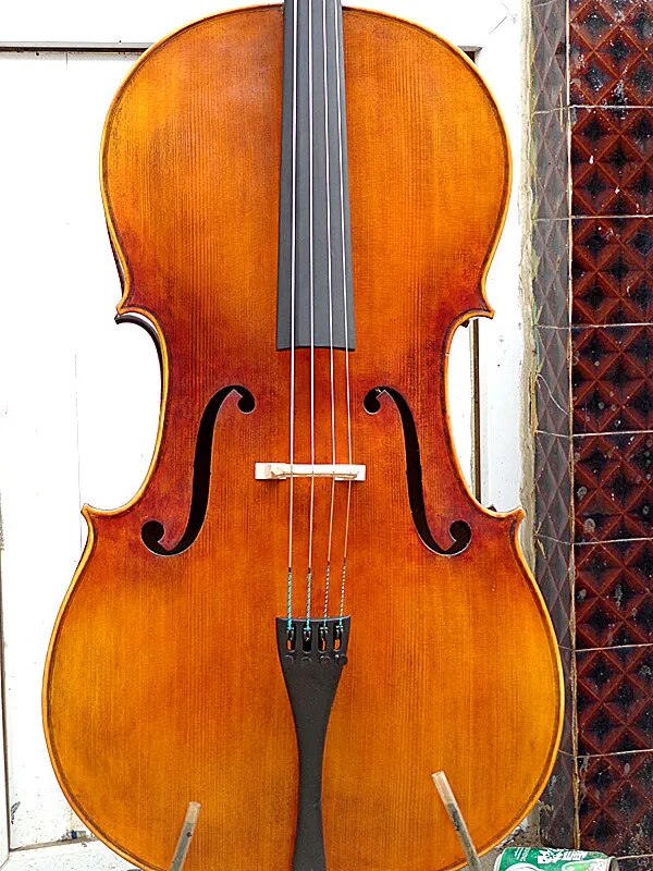 0805-15 Cello 4/4 size, nicely flamed maple back, great sounding cello - Ampere Galaxy