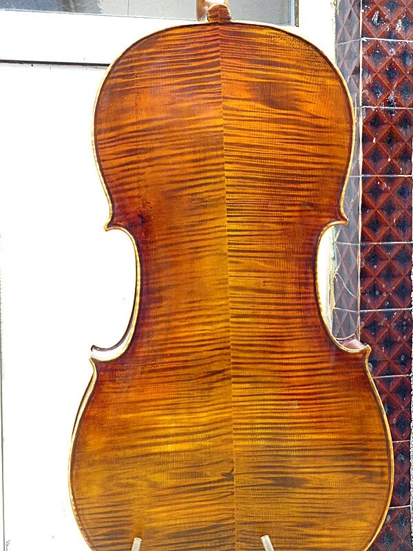 0805-15 Cello 4/4 size, nicely flamed maple back, great sounding cello - Ampere Galaxy