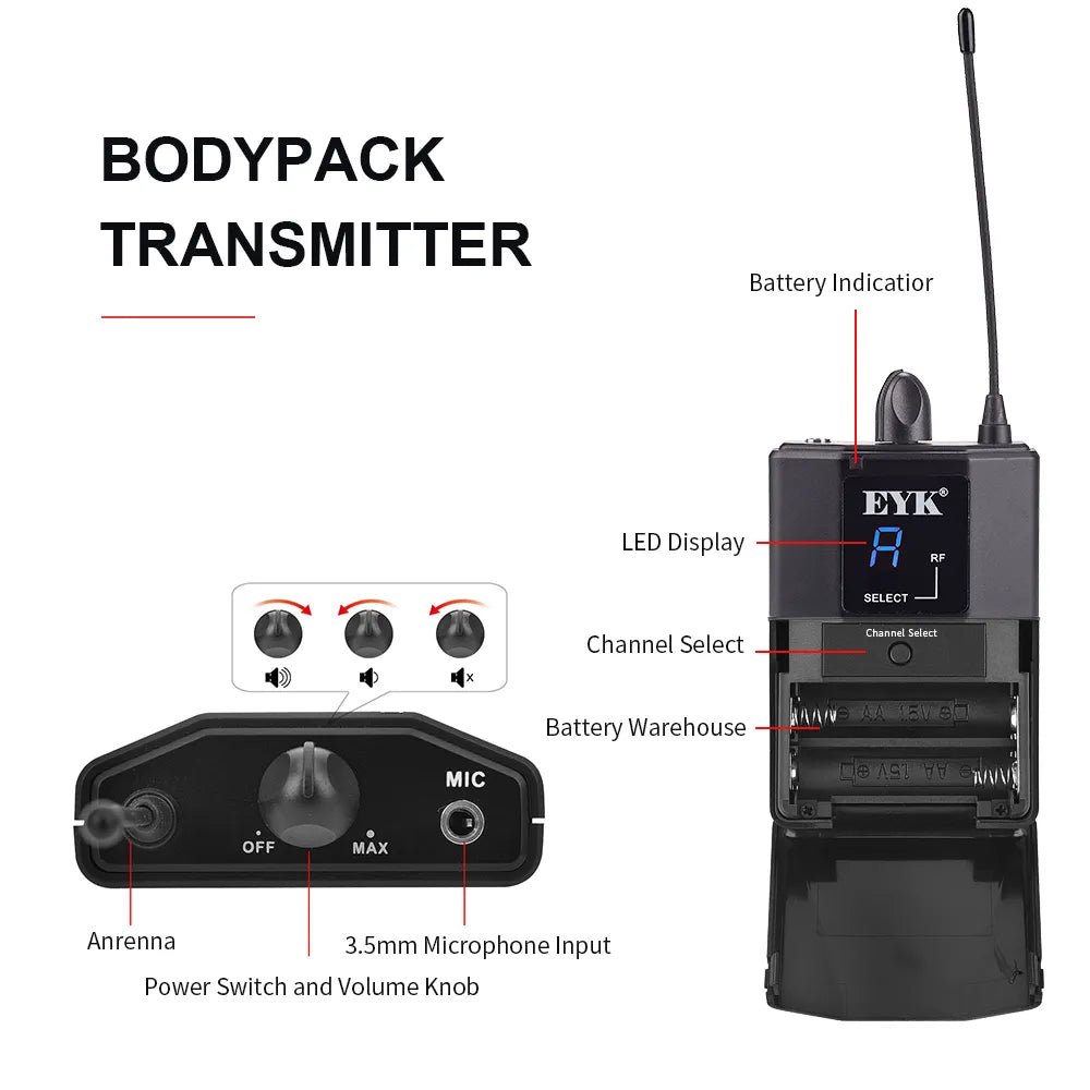 EYK IEM81 UHF Wireless In Ear Monitoring System 16 Frequencies - Ampere Galaxy