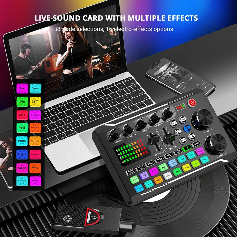 Ultimate Sound Bliss: Live Mixer with DJ Effects, Voice Changer, and Bluetooth for YouTube Streaming!