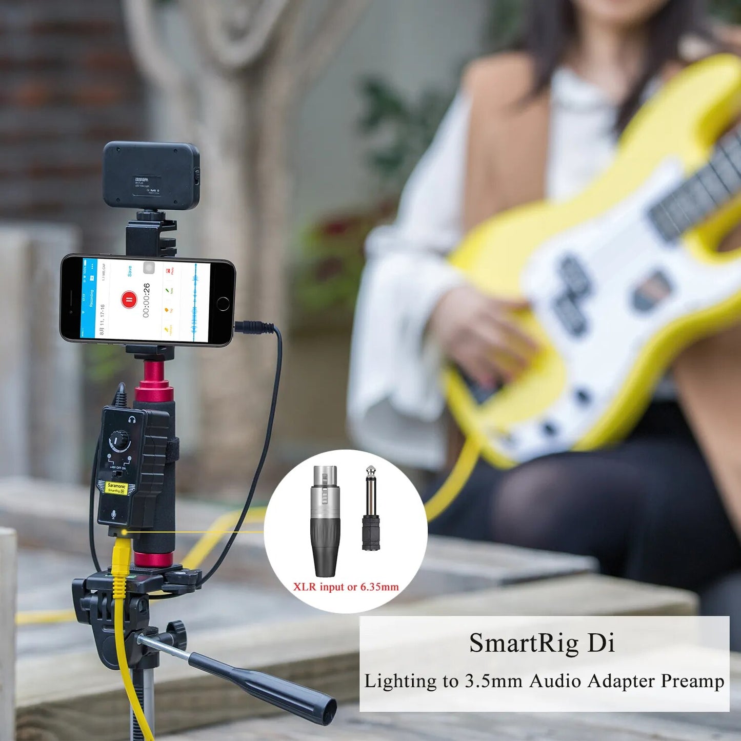 Saramonic SmartRig Professional Audio interface for Guitar XLR Microphone DSLR - Ampere Galaxy