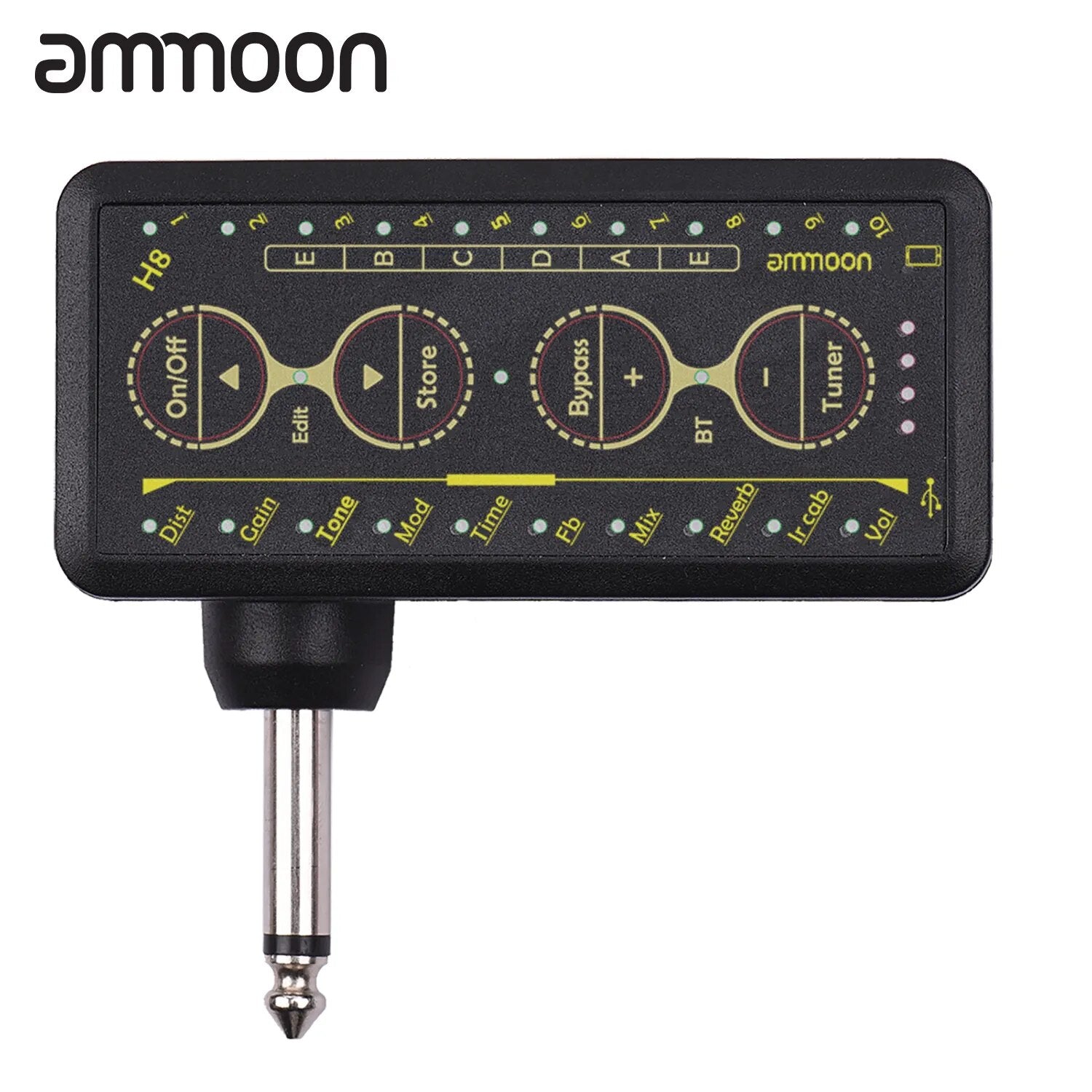 Ammoon Multi-effects Guitar Headphone Amplifier Rechargeable Pocket Guitar Amp 3.5mm Jack - Ampere Galaxy