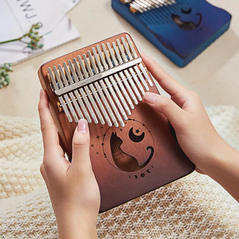 Professional Kalimba: 17/21 Key Solid Wood Veneer Thumb Piano - A Musical Delight and Perfect Christmas Gift!