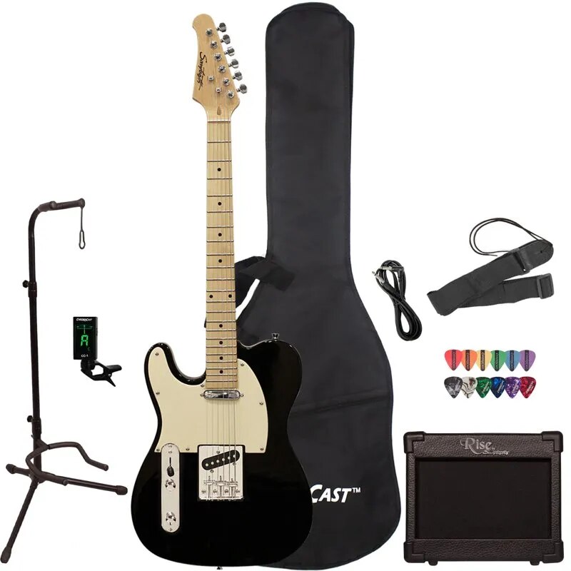 Butterscotch ET Series Left/right-Handed Electric Guitar with black Pickguard - Ampere Galaxy