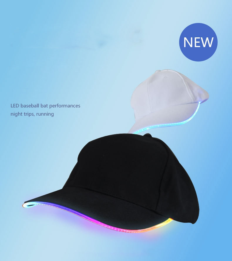 Customizable Super Dazzling LED Fiber Optic Baseball Cap - Ampere Galaxy