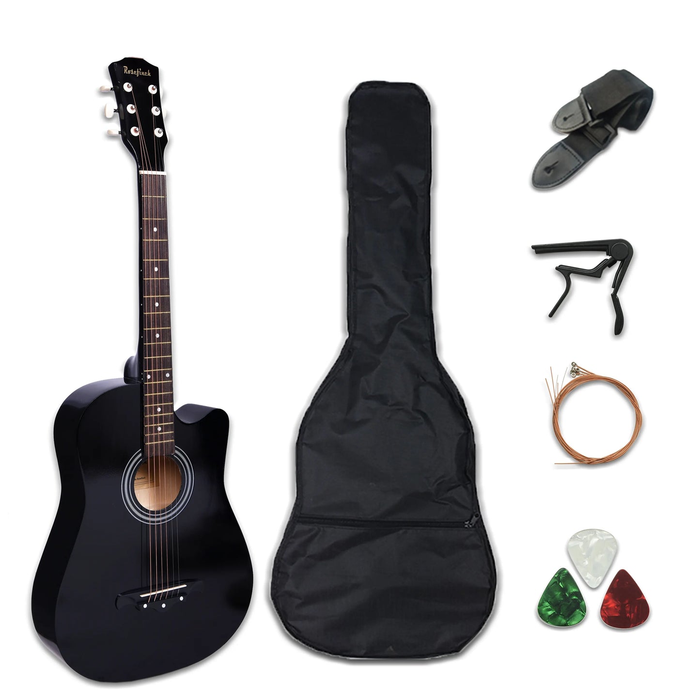 Rosefinch Full Pack 38/41 Inch Acoustic Guitar - Ampere Galaxy