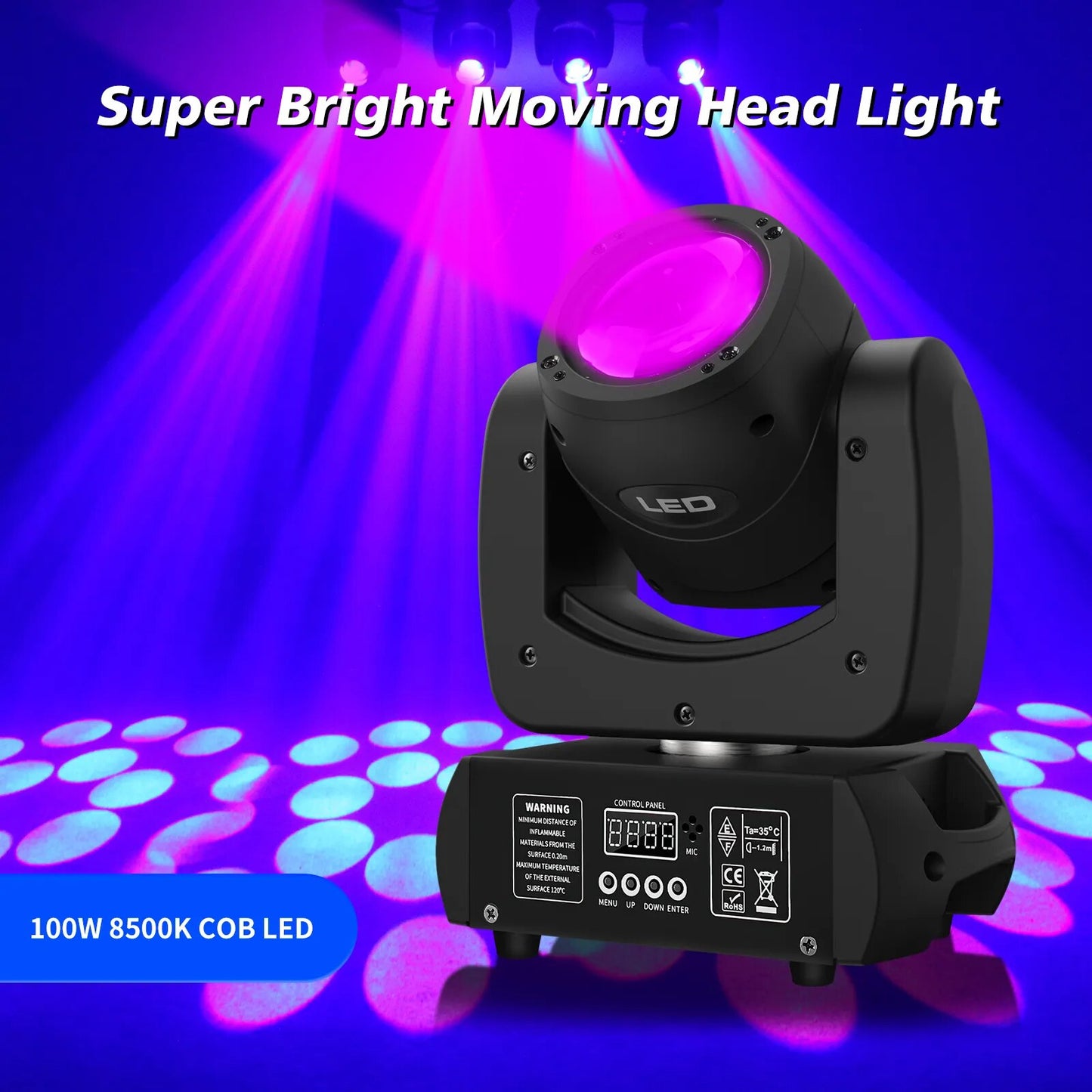 100W LED Beam Gobo Moving Head Stage Light DMX - Ampere Galaxy