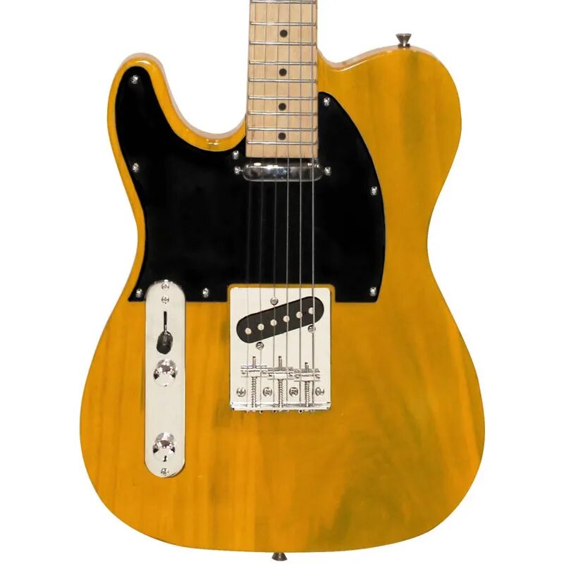 Butterscotch ET Series Left/right-Handed Electric Guitar with black Pickguard - Ampere Galaxy