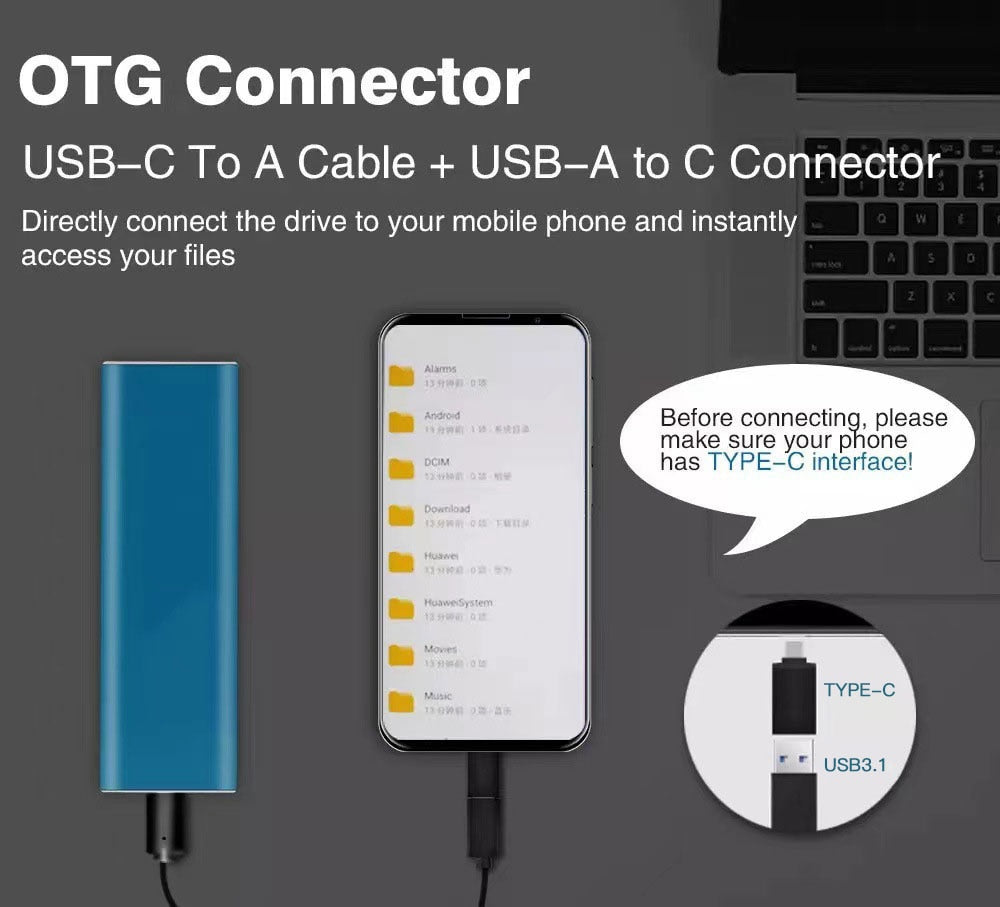 2TB-64TB External Solid-State Drive High speed - Ampere Galaxy