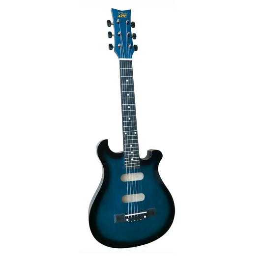 Ready Beginner 30"Acoustic 6 String Guitar Sunburst Blue -Shaped like an Electric Guitar - Ampere Galaxy