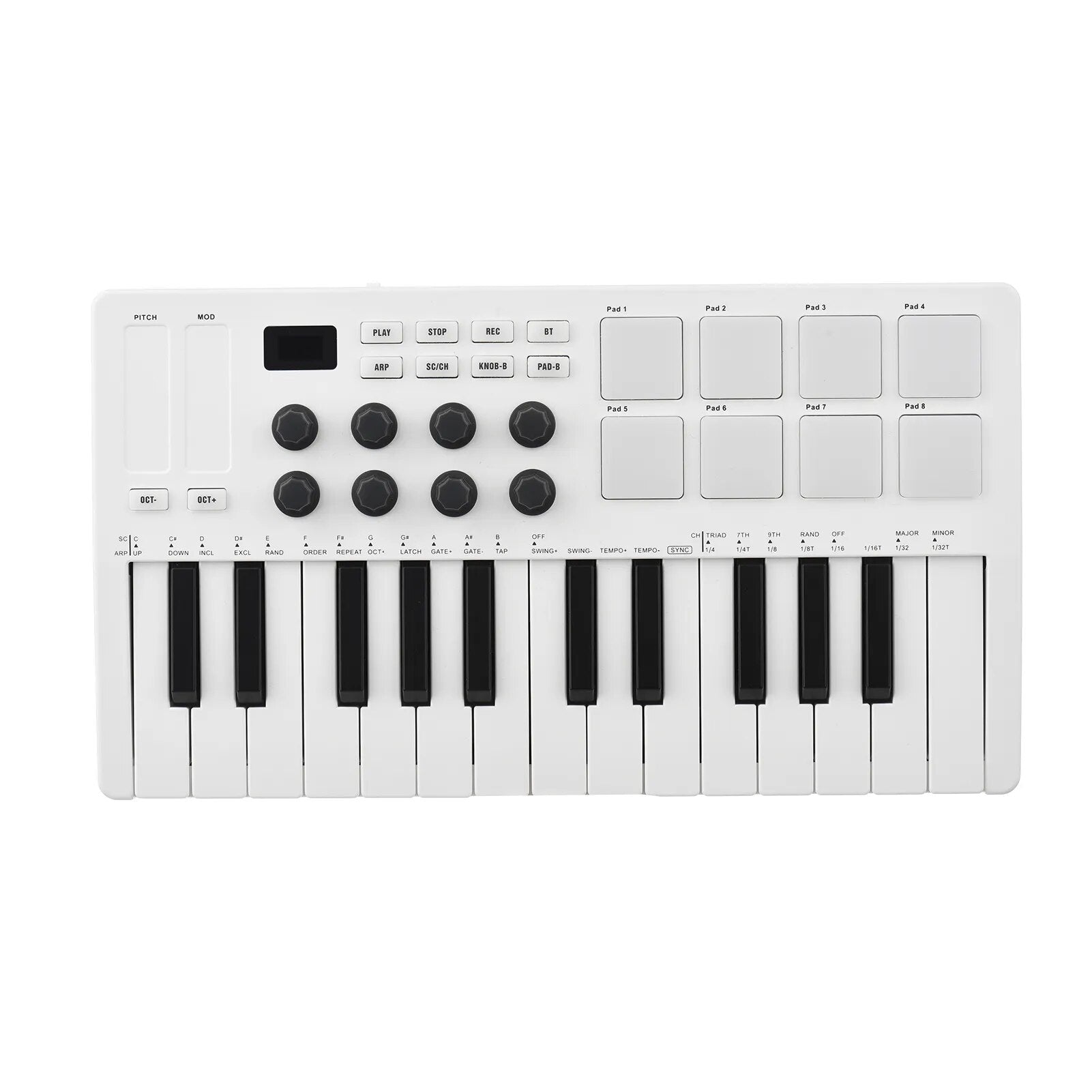 M-VAVE 25-Key MIDI Control Mini USB MIDI Controller with 25 Velocity Sensitive Keys 8-Knob Keyboard instrument - Ampere Galaxy