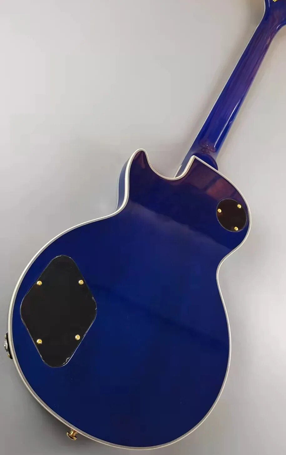 Standard electric guitar, blue flower, gold accessory, available, including shipping - Ampere Galaxy