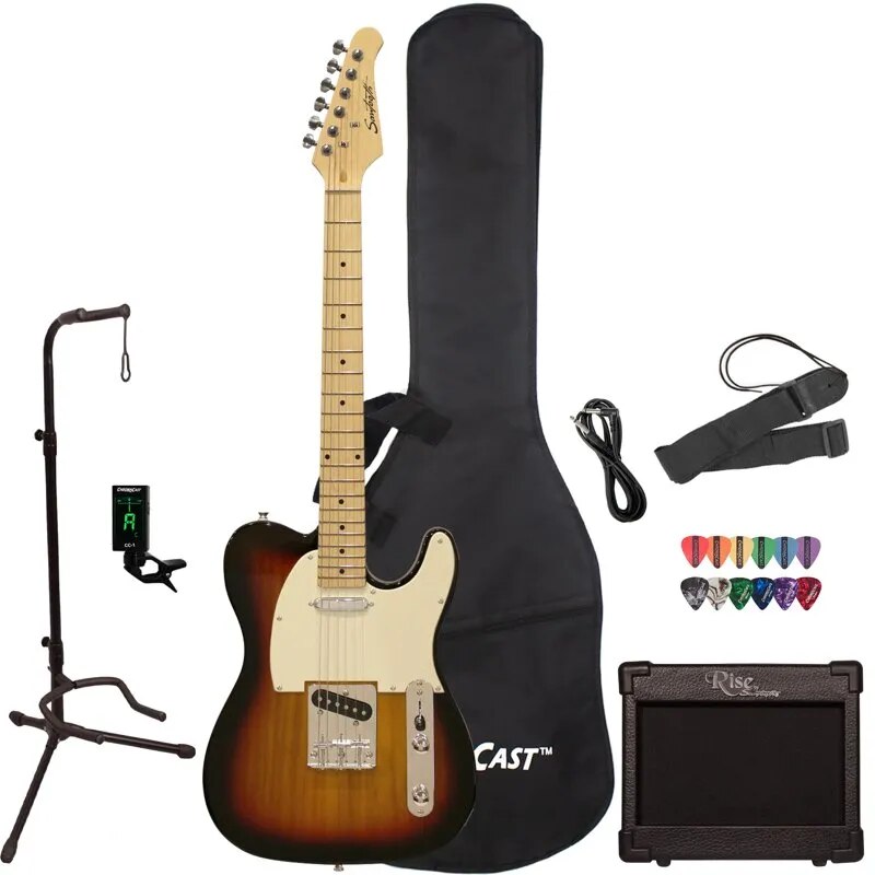 Butterscotch ET Series Left/right-Handed Electric Guitar with black Pickguard - Ampere Galaxy