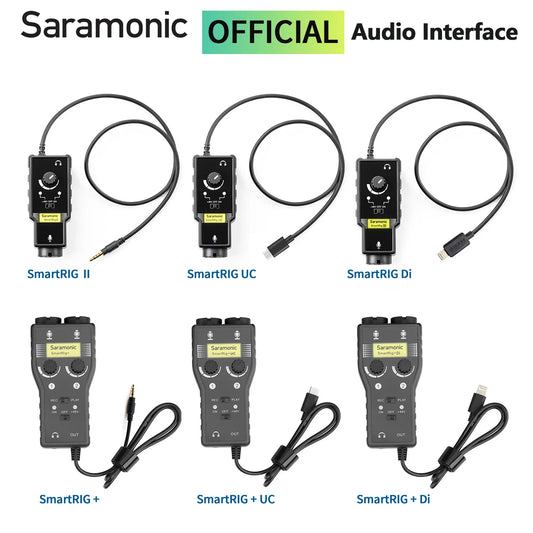 Saramonic SmartRig Professional Audio interface for Guitar XLR Microphone DSLR - Ampere Galaxy