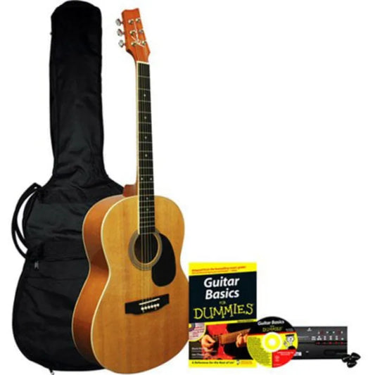 Kona Learn to Play Acoustic Guitar Starter Pack for Dummies - Ampere Galaxy