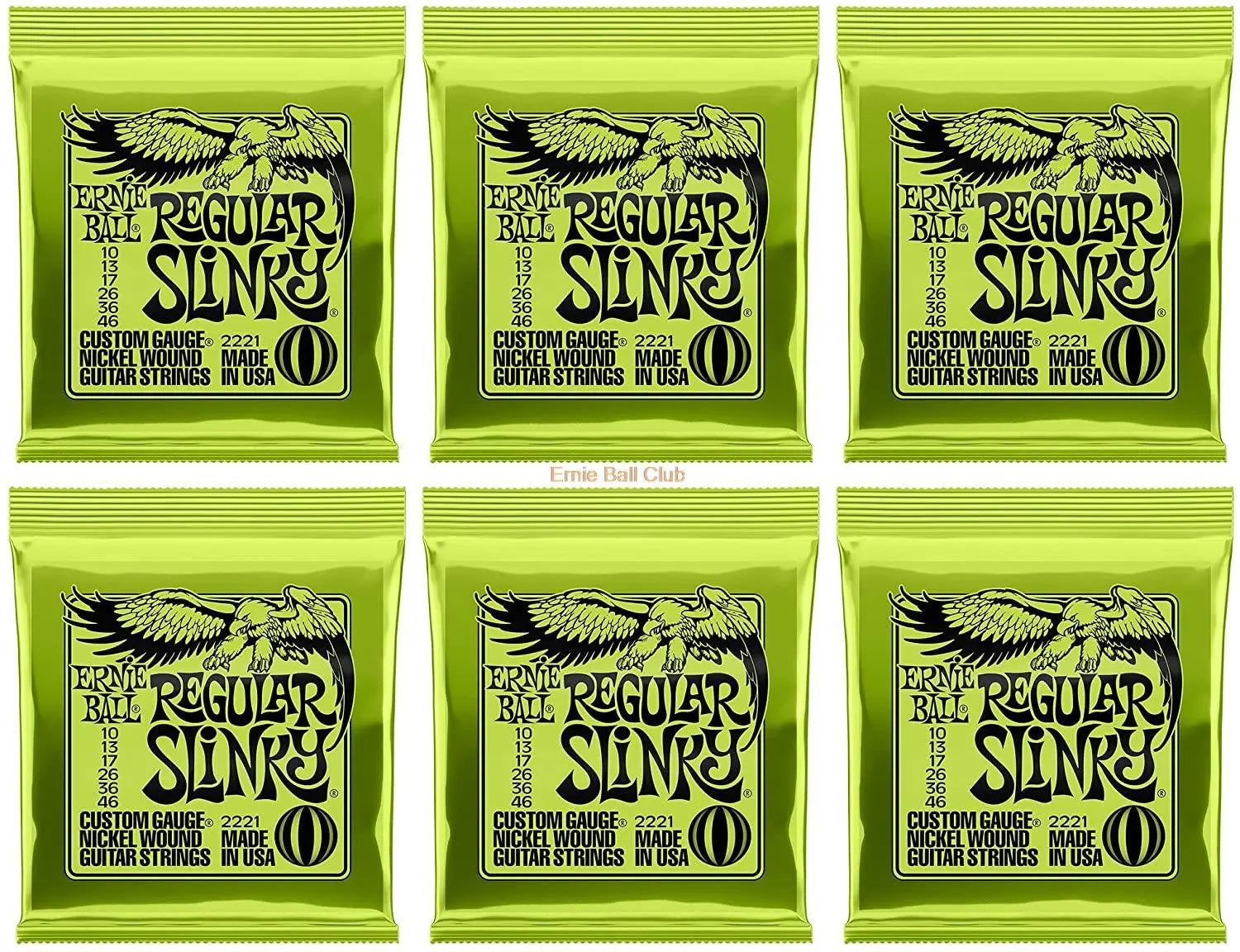 6 Packs/Set Ernie-Ball Nickel Electric Guitar Strings 2215 2220 2221 2222 2223 2225 Cobalt Slinky 2721 2723 2727 Free Shipping - Ampere Galaxy