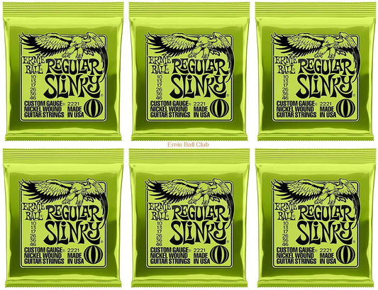 6 Packs/Set Ernie-Ball Nickel Electric Guitar Strings 2215 2220 2221 2222 2223 2225 Cobalt Slinky 2721 2723 2727 Free Shipping - Ampere Galaxy