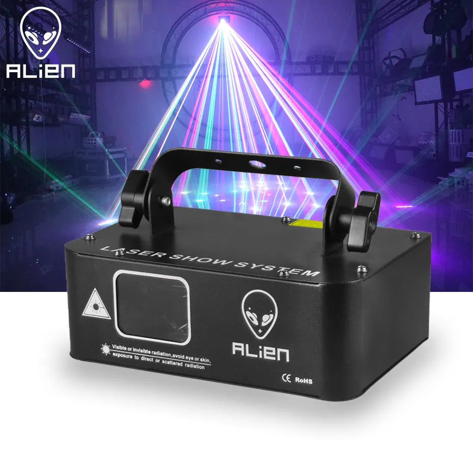 ALIEN 500mw RGB Laser Beam Line Scanner Projector - Ampere Galaxy