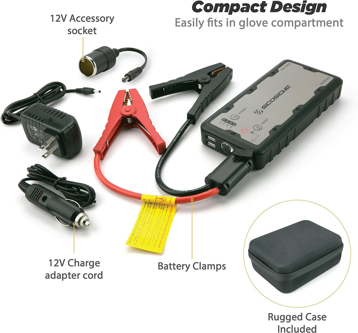 PBJ700-1 Powerup 700 Portable Car Jump Starter, Battery Booster for Automobiles