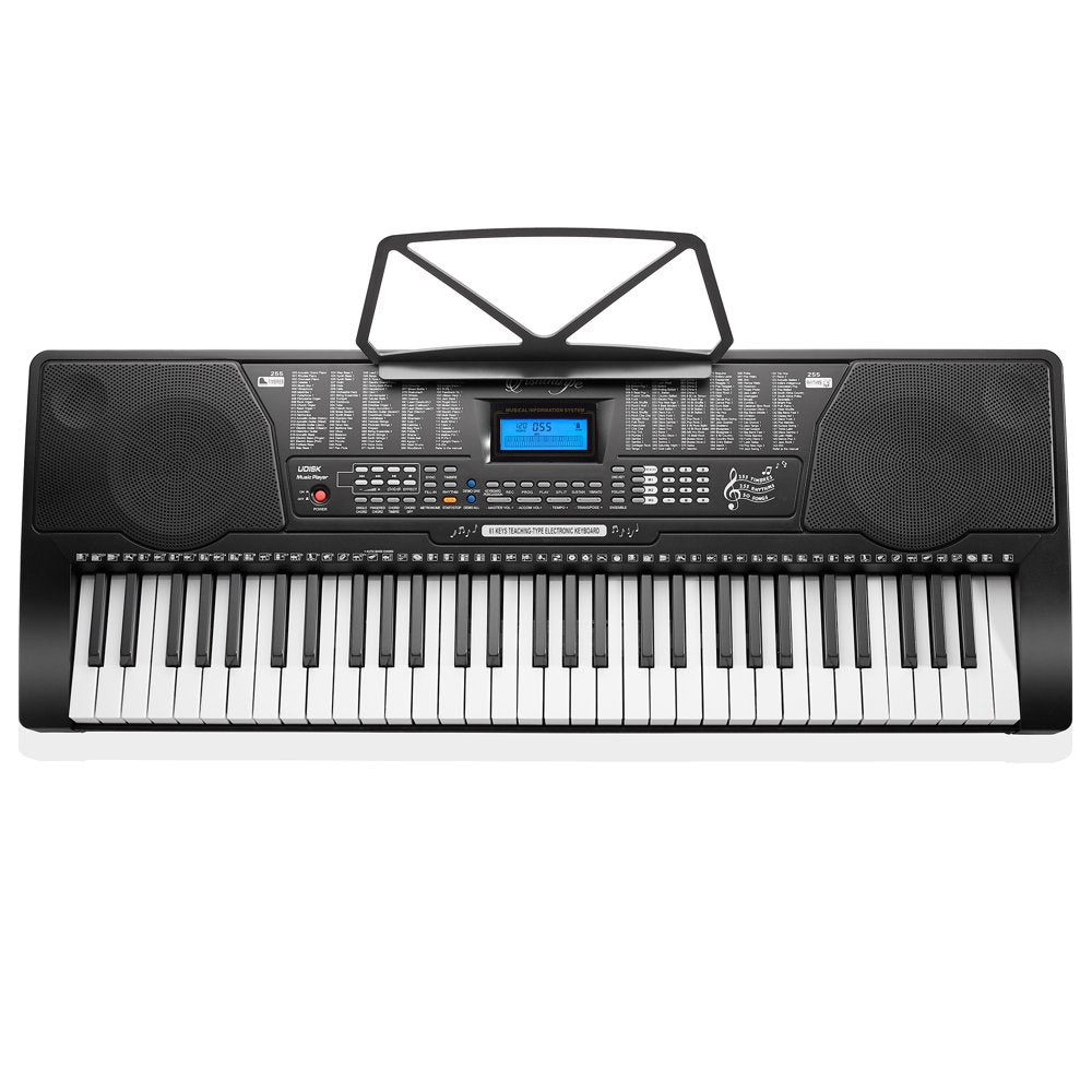 61-Key Digital Electronic Keyboard Piano with Full-Size Keys for Beginners with Stand & Bench