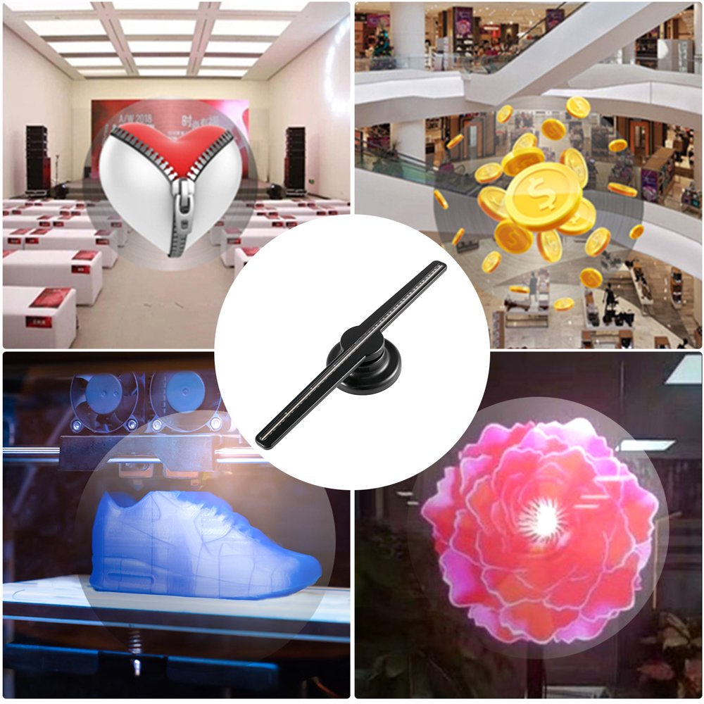 3D Holographic Fan 42Cm Diameters Hologram Fan with 224 Led Lamps 3D Hologram Projector 450X224 Resolution Holographic Led Fan Display Support for Windows Xp/7/8/10/Android Advertising Display