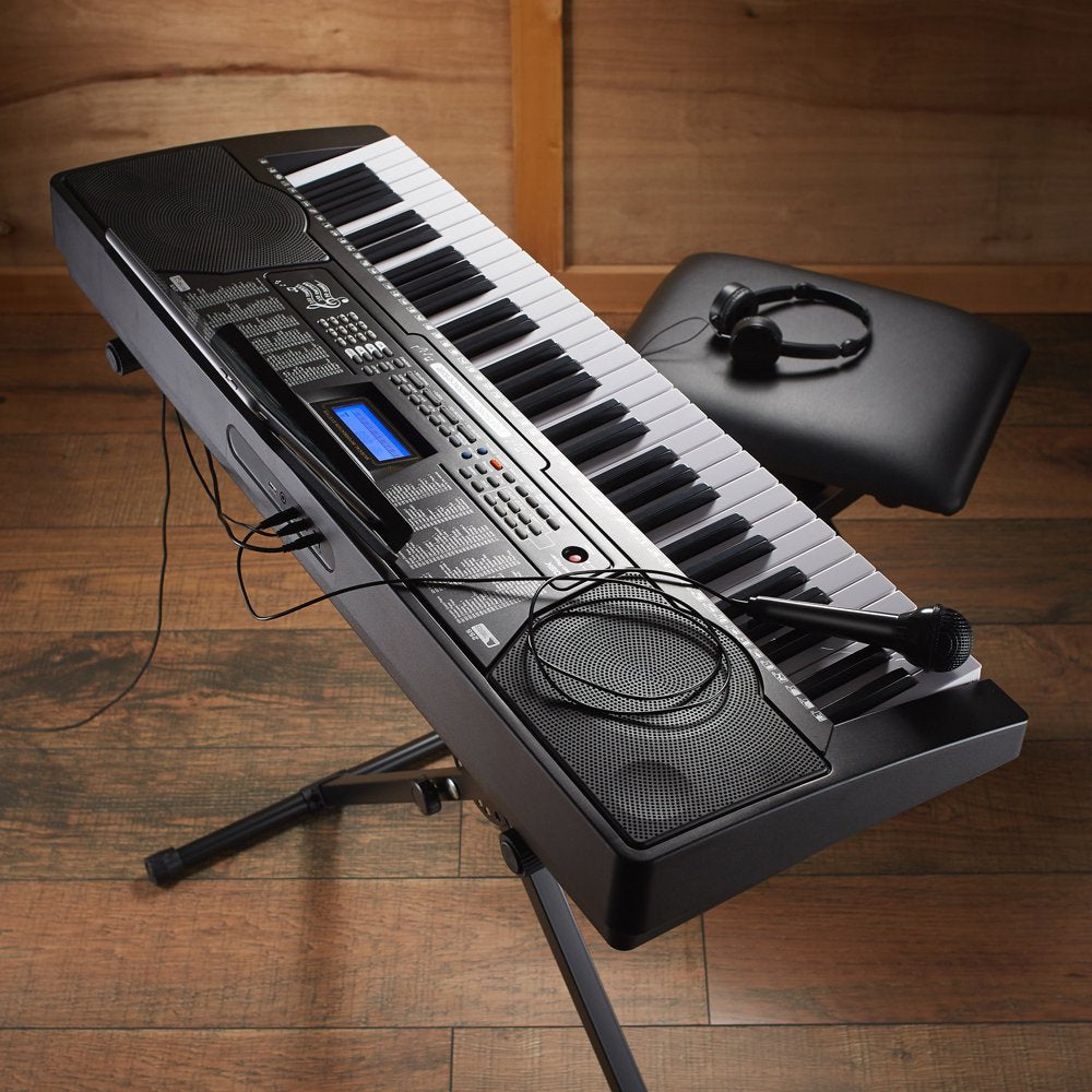 61-Key Digital Electronic Keyboard Piano with Full-Size Keys for Beginners with Stand & Bench