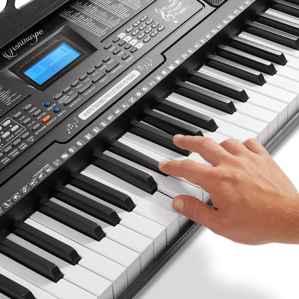 61-Key Digital Electronic Keyboard Piano with Full-Size Keys for Beginners with Stand & Bench