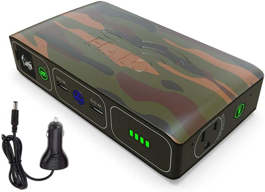 Bolt Wireless Laptop Power Bank - 44400 Mwh Portable Phone Laptop Charger Car Jump Starter with AC Outlet and Car Charger, Camo