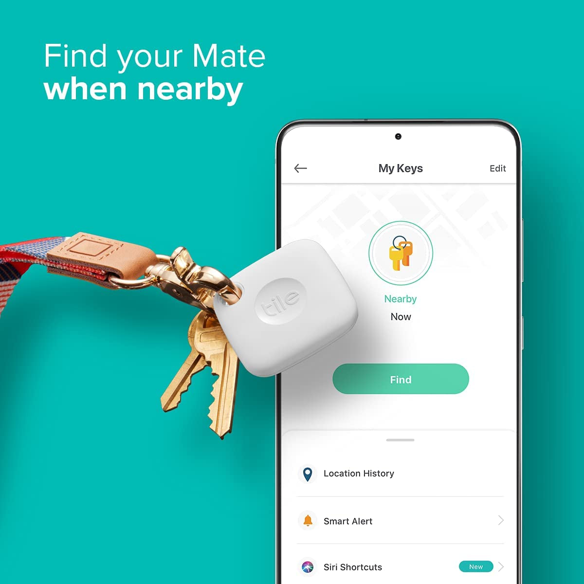 Mate 2-Pack. Bluetooth Tracker, Keys Finder and Item Locator for Keys, Bags and More; up to 250 Ft. Range. Water-Resistant. Phone Finder. Ios and Android Compatible.