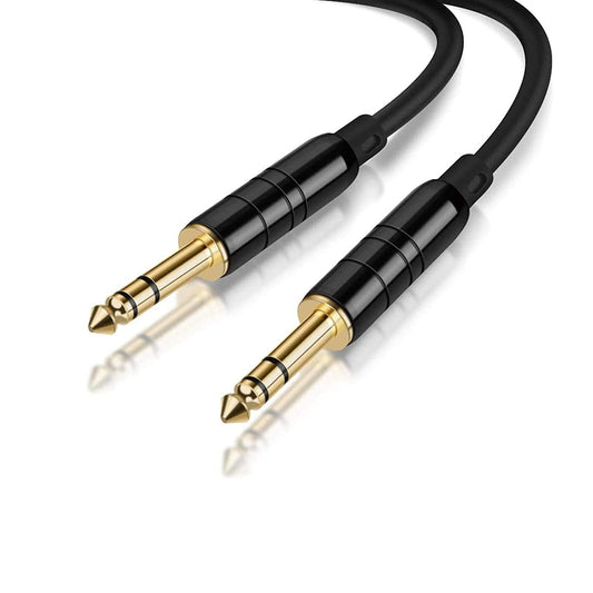 Professional Title: "50-Foot 1/4 Inch TRS Cable - Balanced Stereo Audio Cable for Studio Monitors, Mixers, Yamaha Speaker/Receiver - Black"