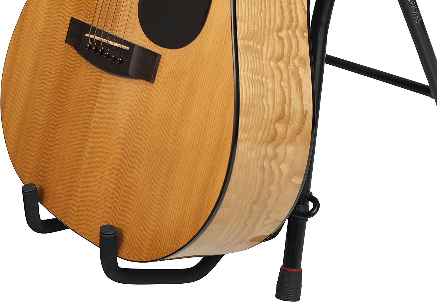 Guitar Seat with Padded Cushion, Ergonomic Backrest and Fold Out Guitar Stand; Holds Both Acoustic and Electric Guitars (GFW-GTR-SEAT)