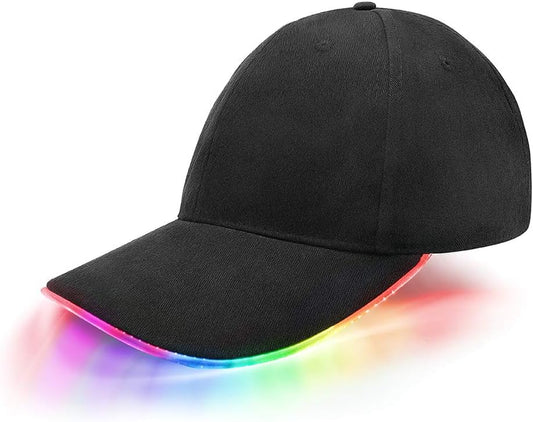 LED Hat Light up Baseball Cap Flash Glow Party Hat Rave Accessories for Festival Club Stage Hip-Hop Performance