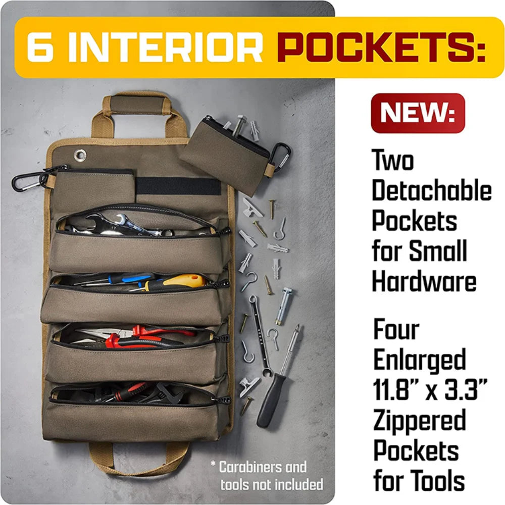 Multi-Purpose Tool Bag Professional High Quality Multi Pocket Hardware Tools Pouch Roll up Small Portable Tools Organizer Bag