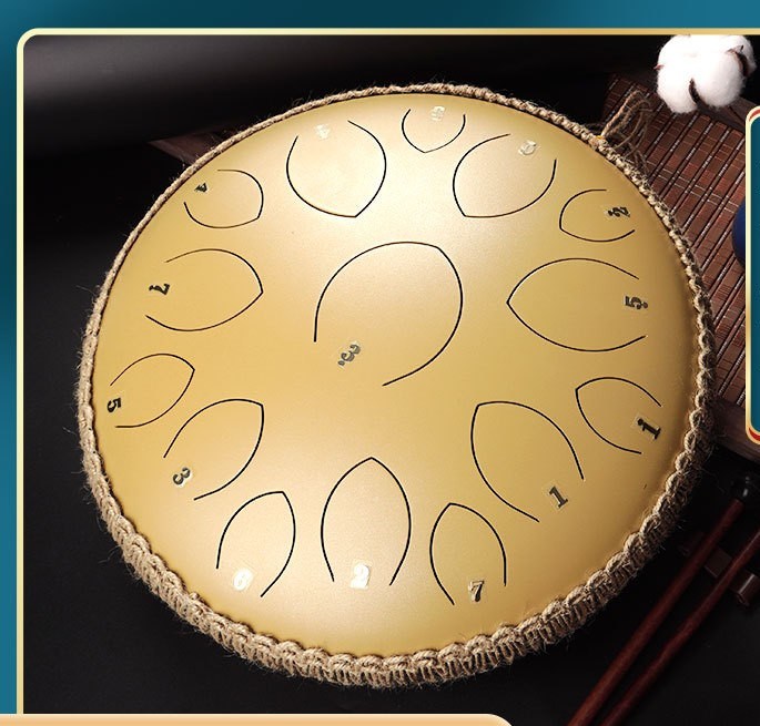 14-inch 15-tone Kongling Drum Guofeng Lotus Drum Steel Tongue Drum Percussion Instrument - Ampere Galaxy