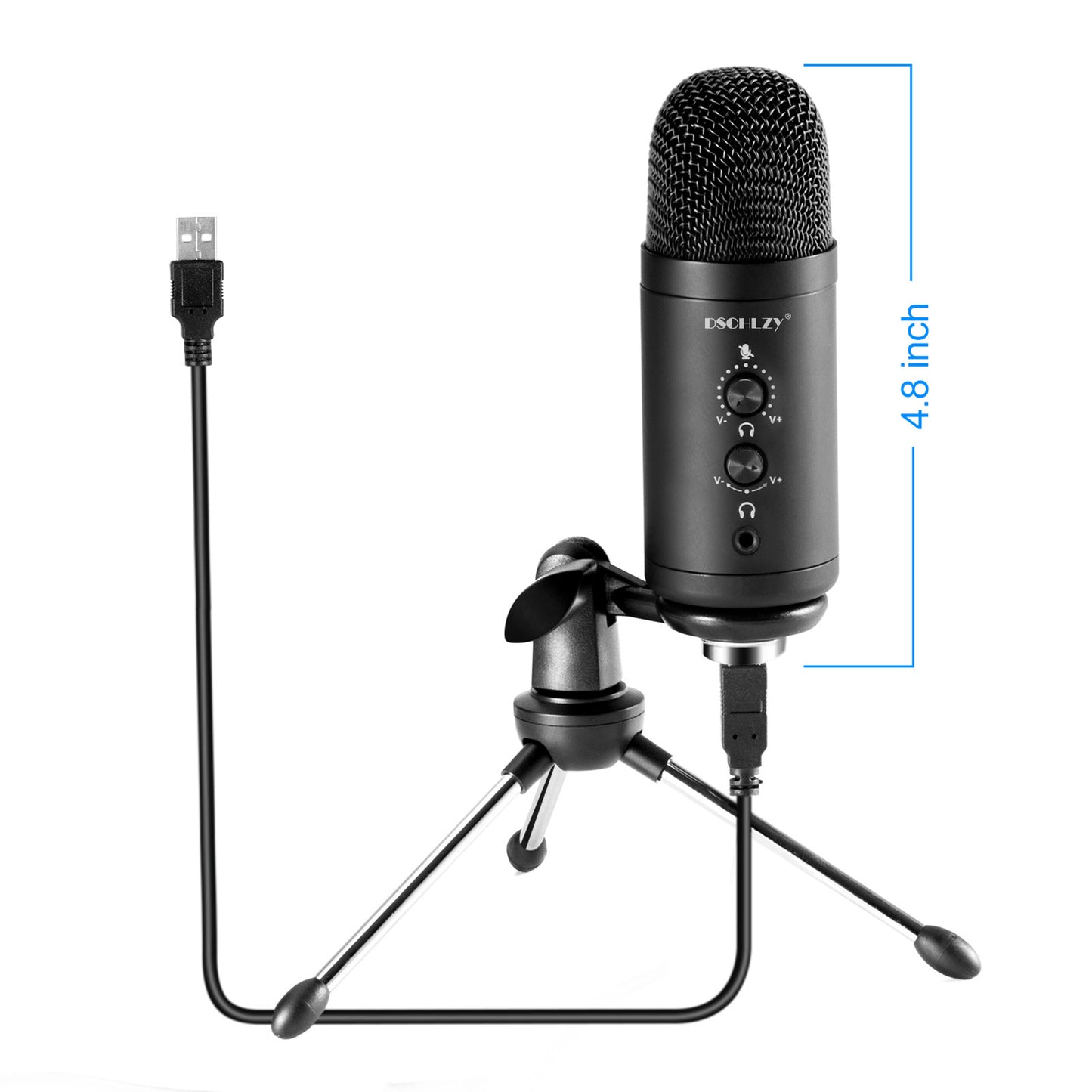 USB Recording Microphone for Computer Podcast: Zero Latency Monitoring for PC - Ampere Galaxy