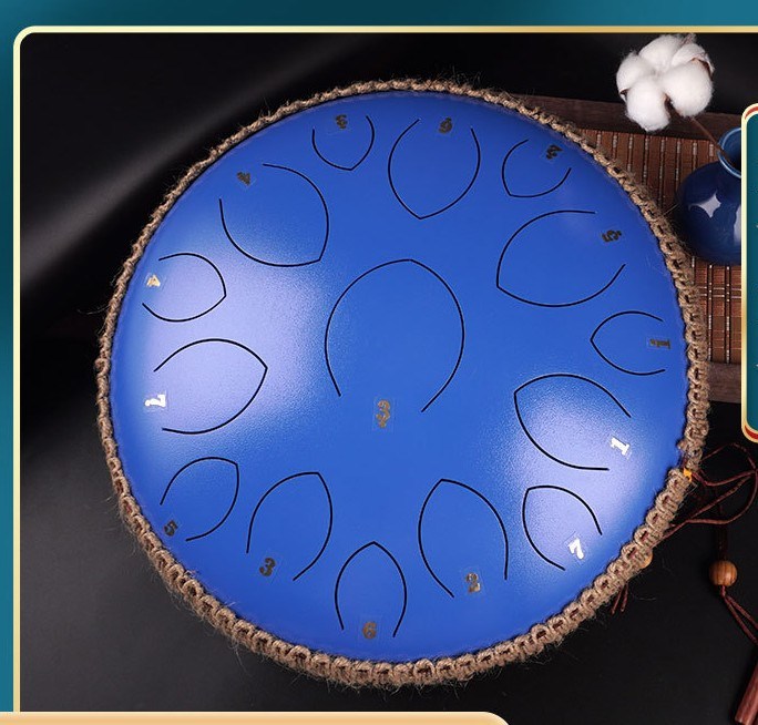 14-inch 15-tone Kongling Drum Guofeng Lotus Drum Steel Tongue Drum Percussion Instrument - Ampere Galaxy