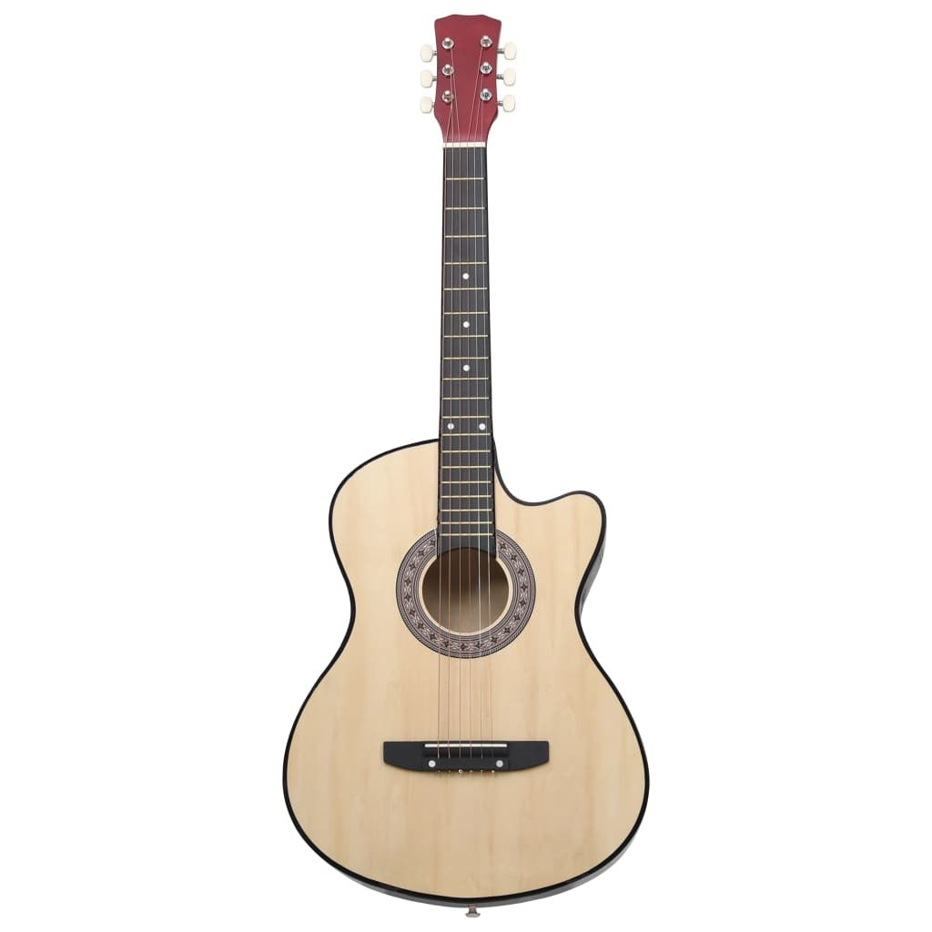 Western Acoustic Cutaway Guitar with 6 Strings 38" Basswood - Ampere Galaxy