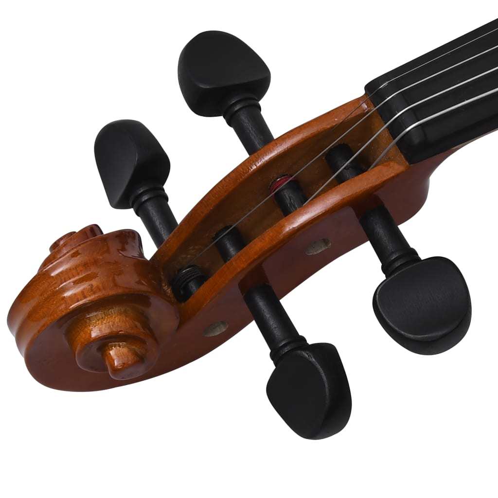 Violin Full Set with Bow and Chin Rest Dark Wood 4/4 - Ampere Galaxy