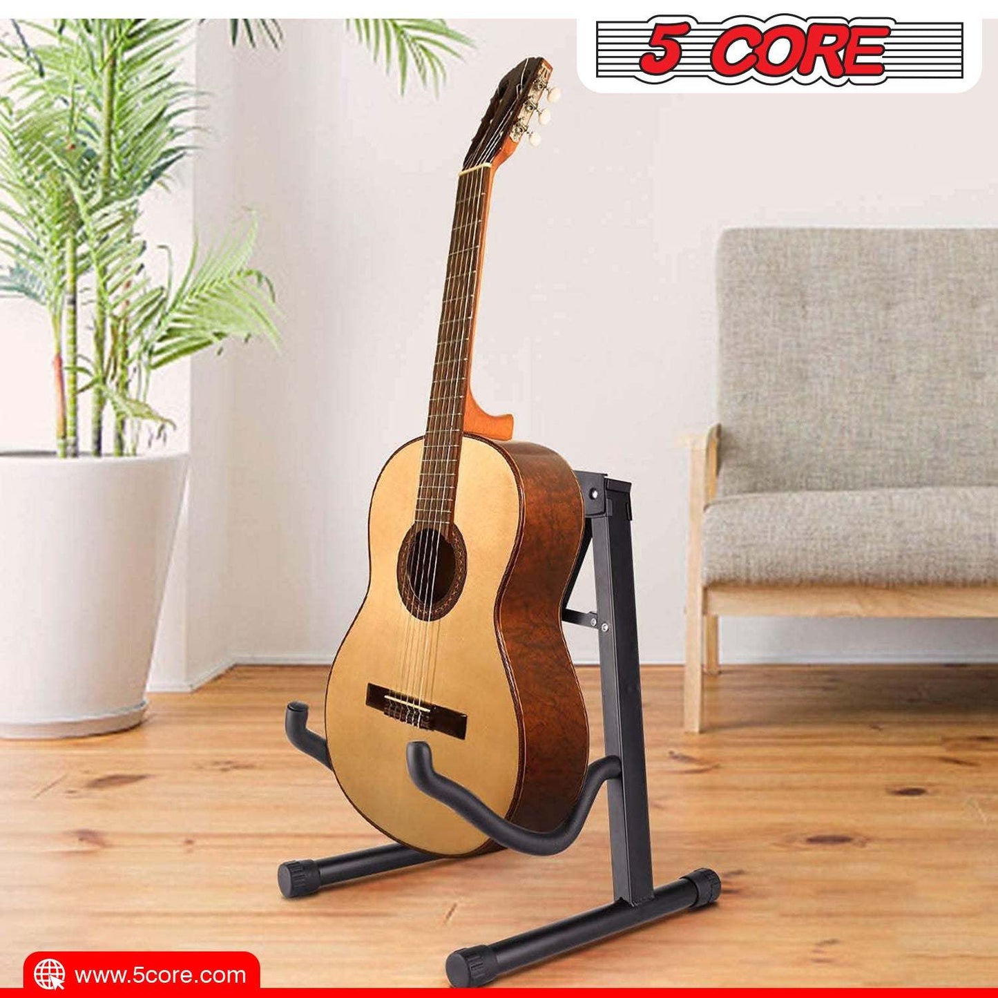 5Core Guitar Stand Folding Universal A Frame for All Guitars Acoustic or Electric - Ampere Galaxy