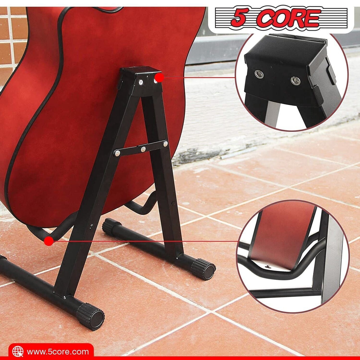 5Core Guitar Stand Folding Universal A Frame for All Guitars Acoustic or Electric - Ampere Galaxy