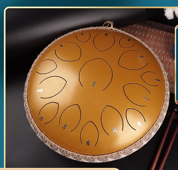 14-inch 15-tone Kongling Drum Guofeng Lotus Drum Steel Tongue Drum Percussion Instrument - Ampere Galaxy