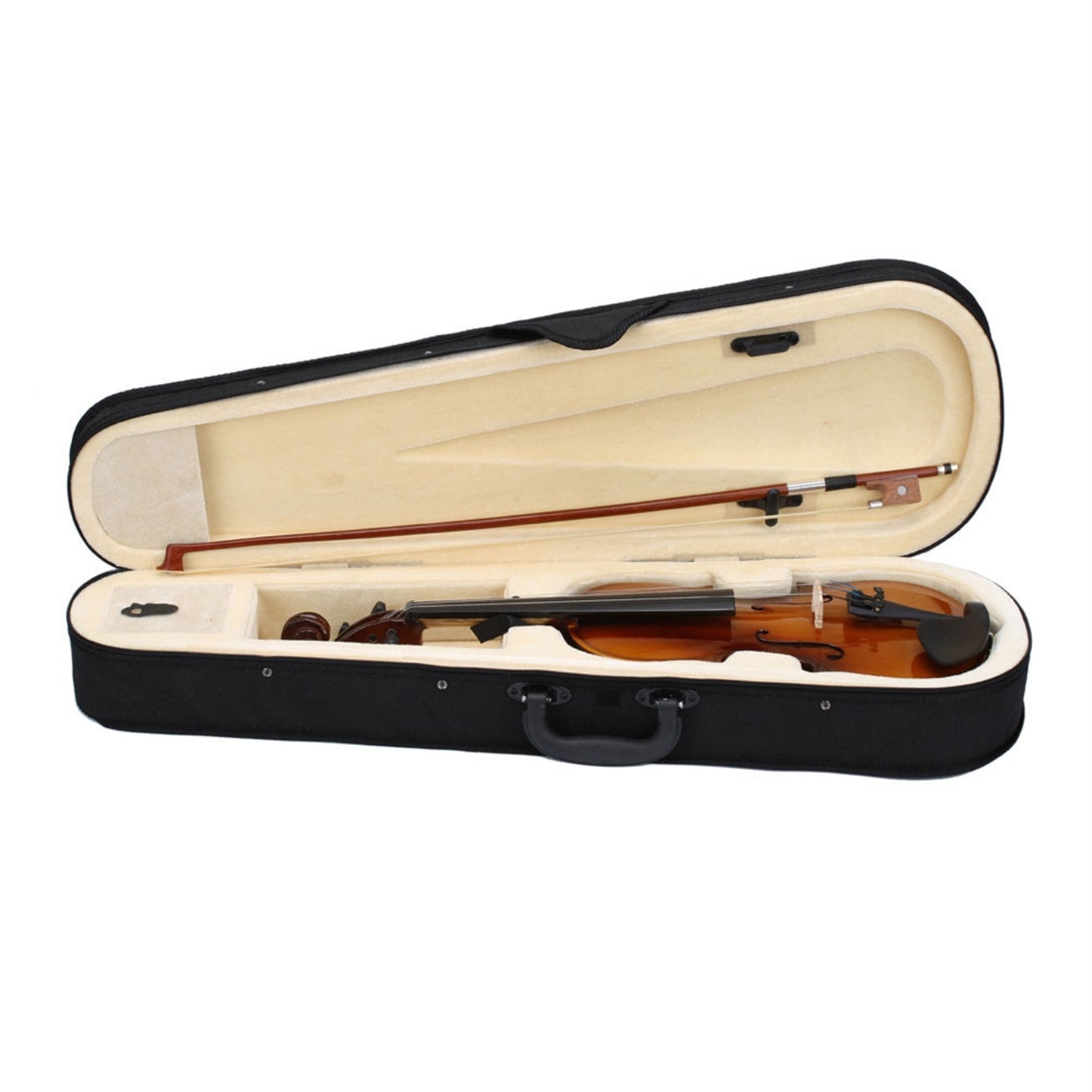 New 1/2 Acoustic Violin Case Bow Rosin Natural - Ampere Galaxy