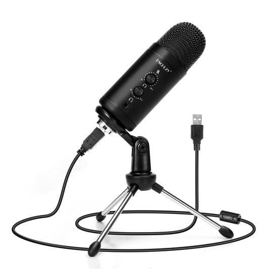 USB Recording Microphone for Computer Podcast: Zero Latency Monitoring for PC - Ampere Galaxy