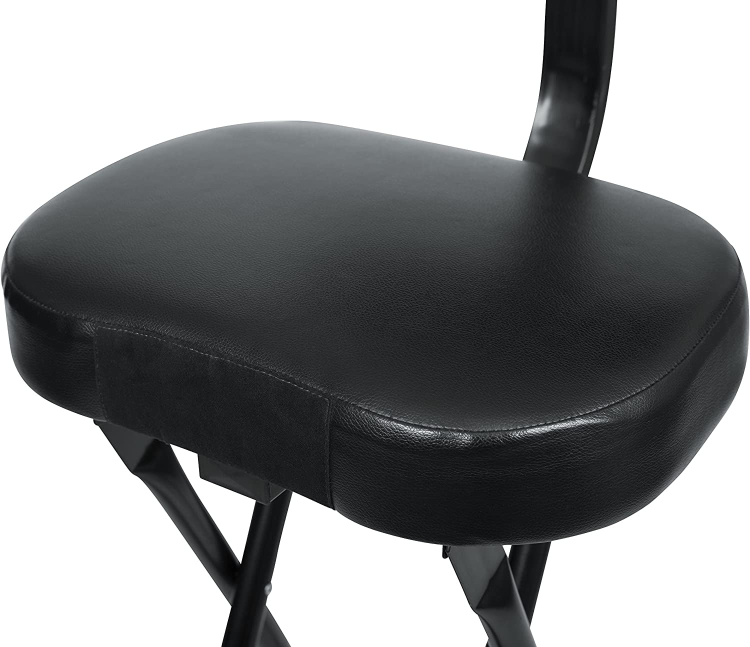 Guitar Seat with Padded Cushion, Ergonomic Backrest and Fold Out Guitar Stand; Holds Both Acoustic and Electric Guitars (GFW-GTR-SEAT)